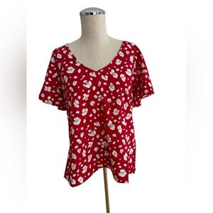 NWT!  Michelle McDowell Party Animal Crimson + White Paisley Top